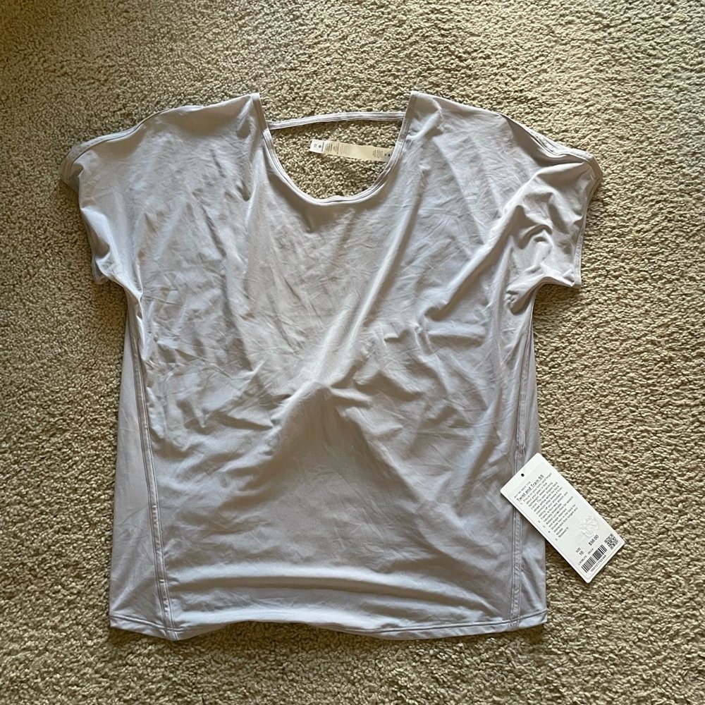 Lululemon Athletica Gray Cream Short Sleeve Tee